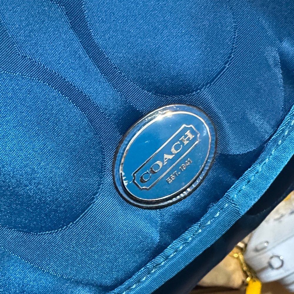 Coach Nylon Blue Signature Cosmetic Travel Case - Picture 3 of 10